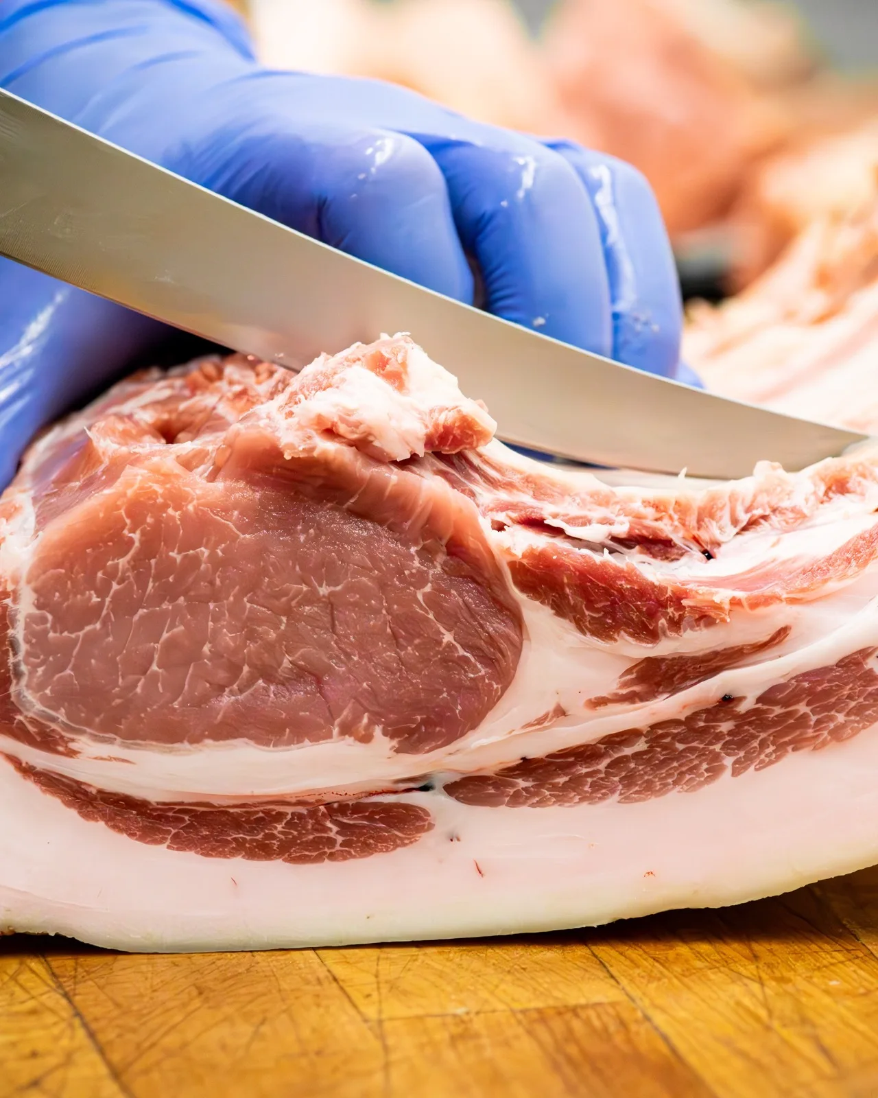 Butcher shop cutting work at The Lazy Butcher